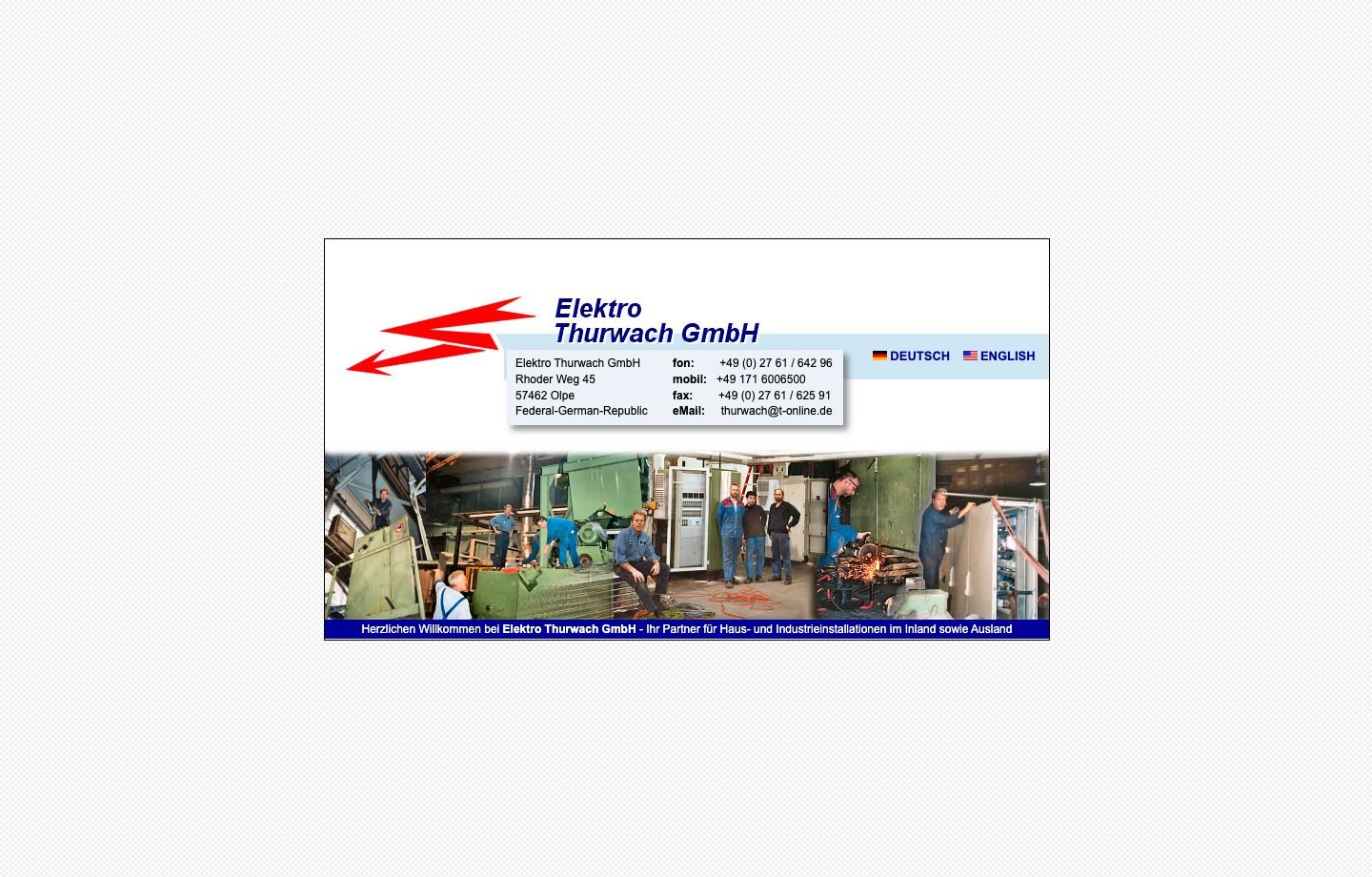 Alte Website von Elektro Thurwach